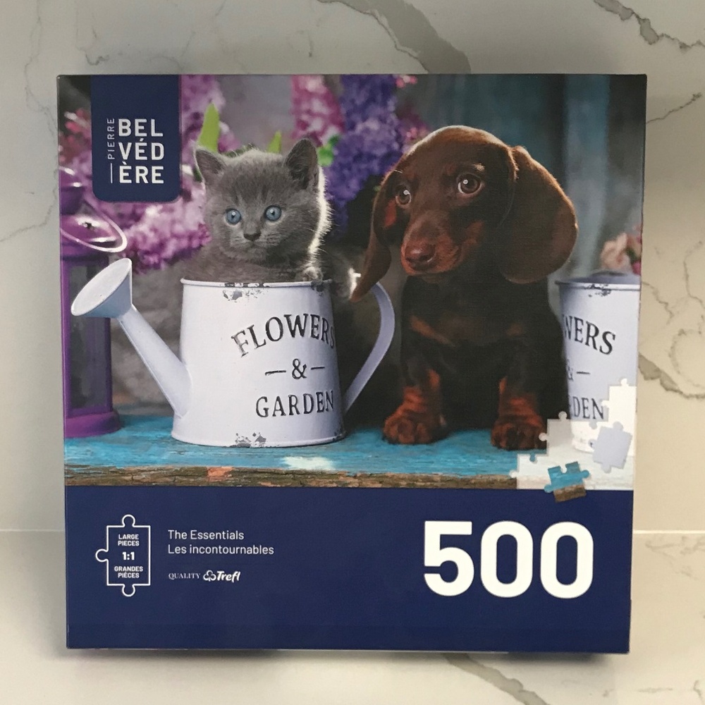 Kitten and Dachshund 500 Large Piece Jigsaw Puzzle